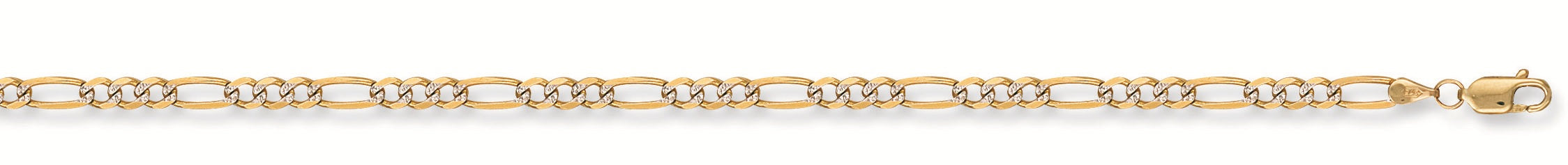 Y/G Rhodium Plated Figaro Anklet