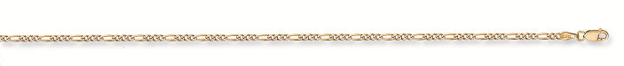 Y/G Rhodium Plated Figaro Anklet