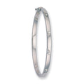 W/G Hollow Cz Oval Bangle