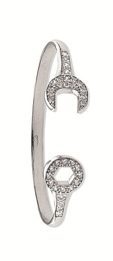 W/G Baby Cz Spanner Bangle