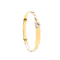 Y/G Cz Heart D/C Expandable Baby Bangle