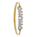 Y/G Cz Heart / Mum Bangle