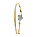 Y/G Cz Heart Bangle