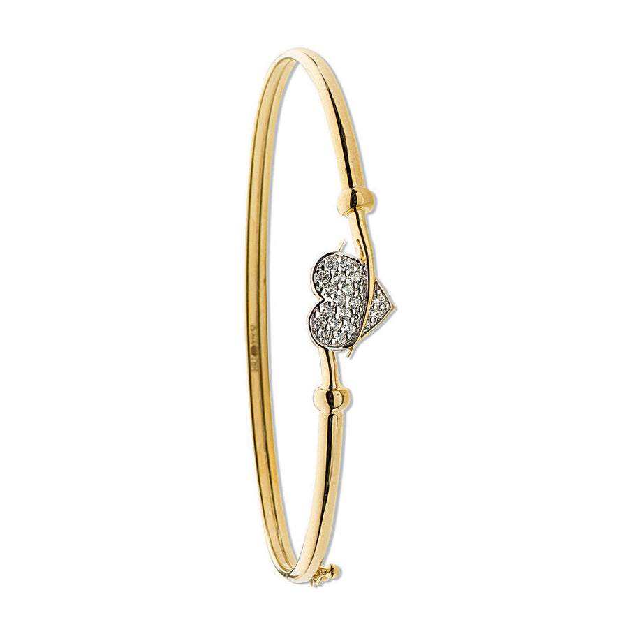 Y/G Cz Heart Bangle