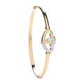Y/G Double Cz Heart Bangle