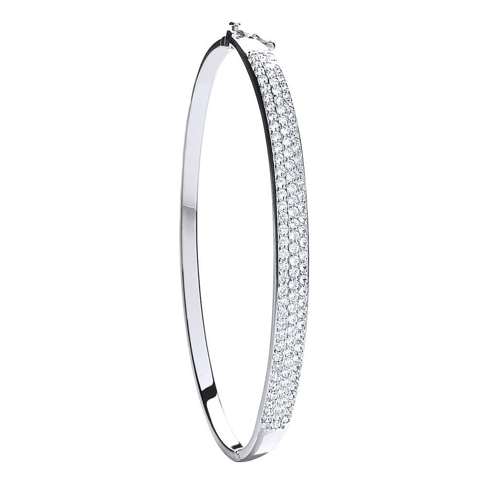 W/G Pave Set Cz Bangle