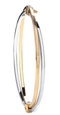 Y & W/G Two Row Bangle With Greek Key Pattern
