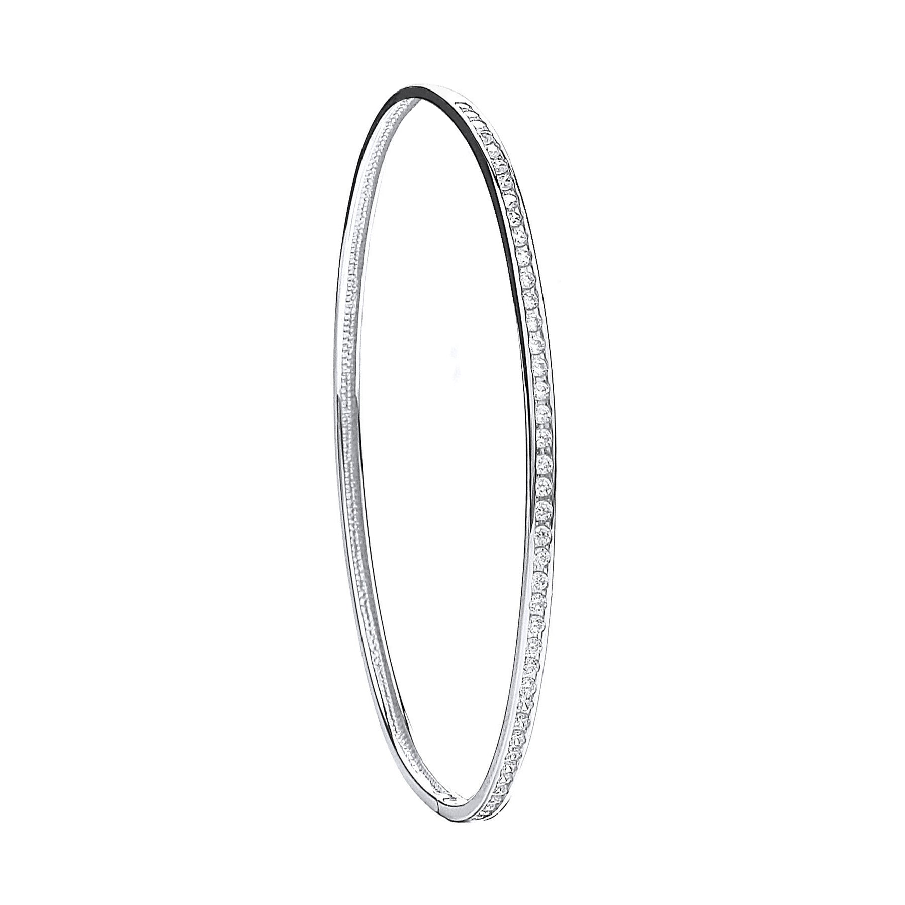 W/G Cz 3mm Bangle