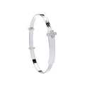 W/G D/C Expandable Baby Bangle Cz Cross