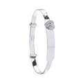 W/G D/C Expandable Baby Bangle Cz Heart