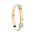 Y/G Expandable Baby Bangle Two Cz Heart