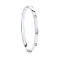 W/G Hollow Oval Baby Cz Bangle