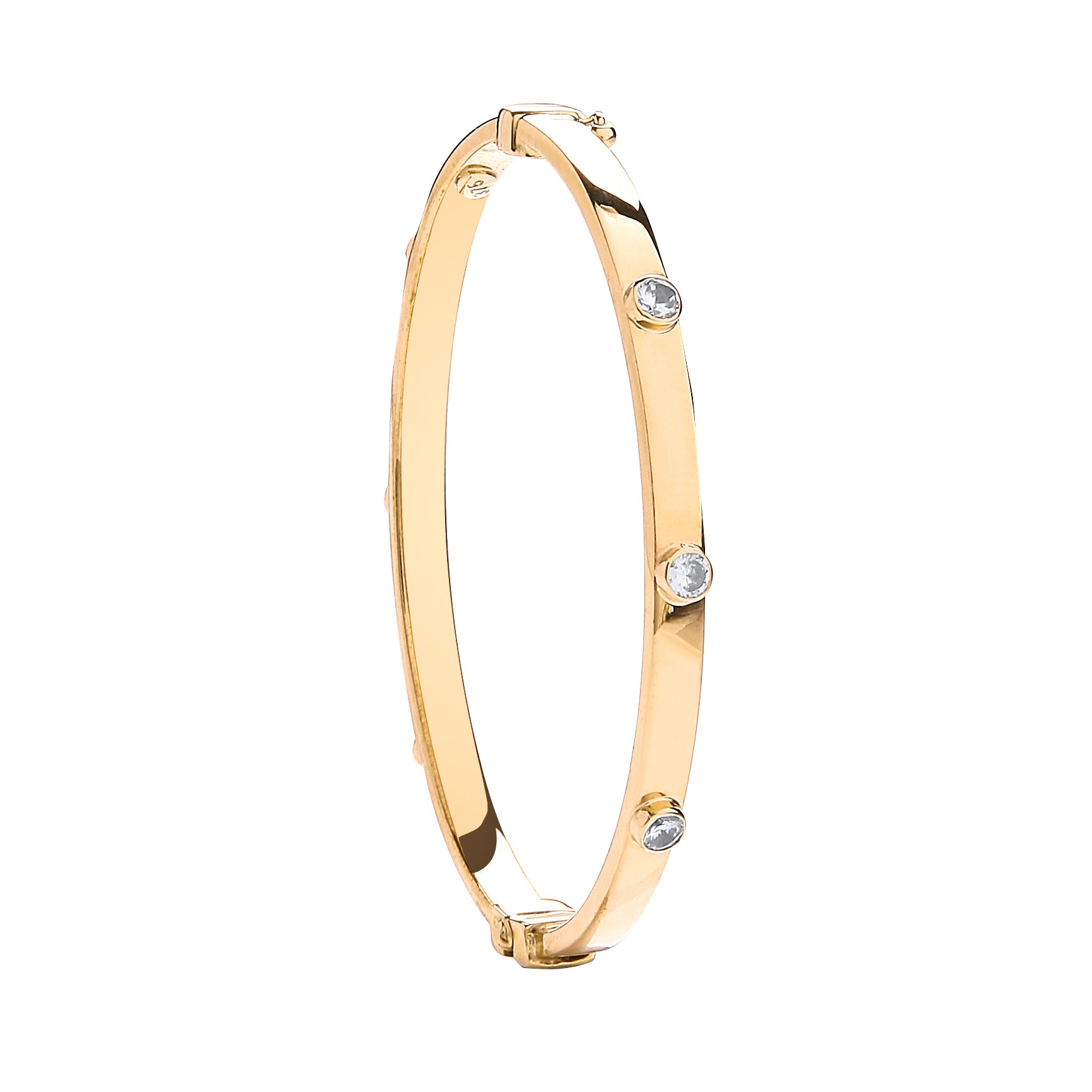 Y/G Hollow Oval Baby Cz Bangle