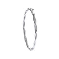 W/G Ribbed & Plain Tubes Twisted Bangle