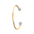 Y/G CZ Ladies Torque Bangle