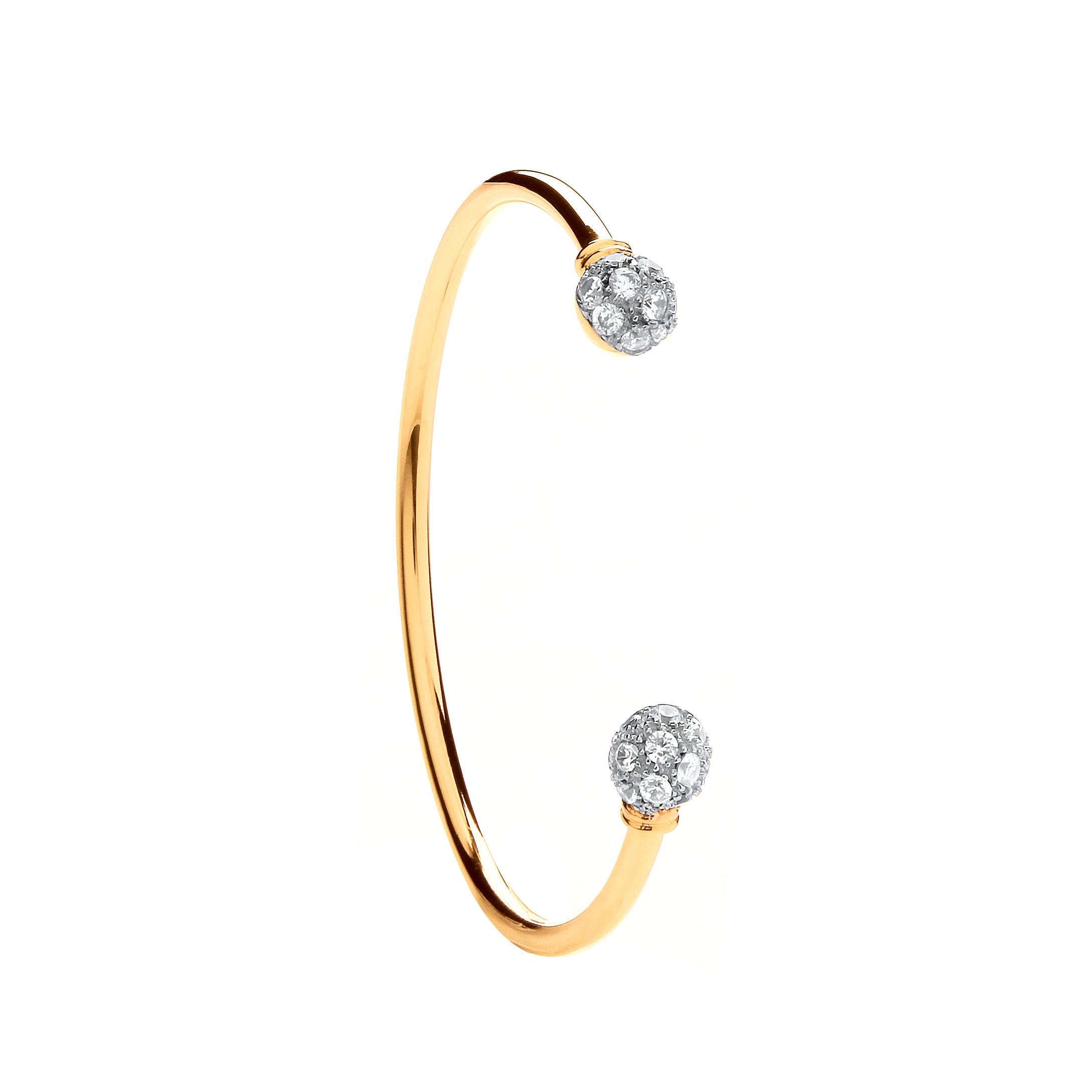 Y/G CZ Ladies Torque Bangle