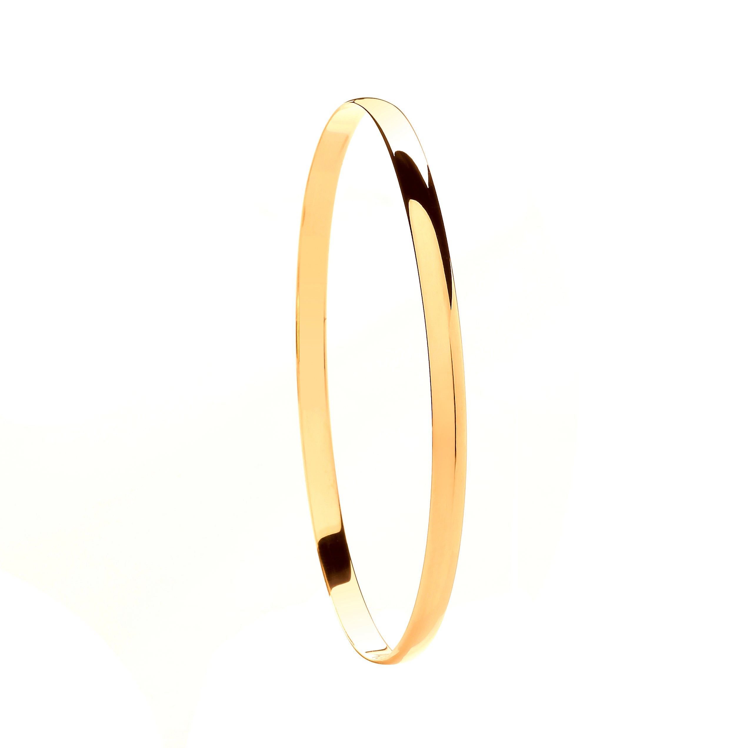 Y/G 4mm Plain D-shape Ladies Bangle