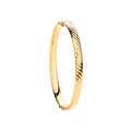 Y/G Ribbed Design Hollow Oval Bangle