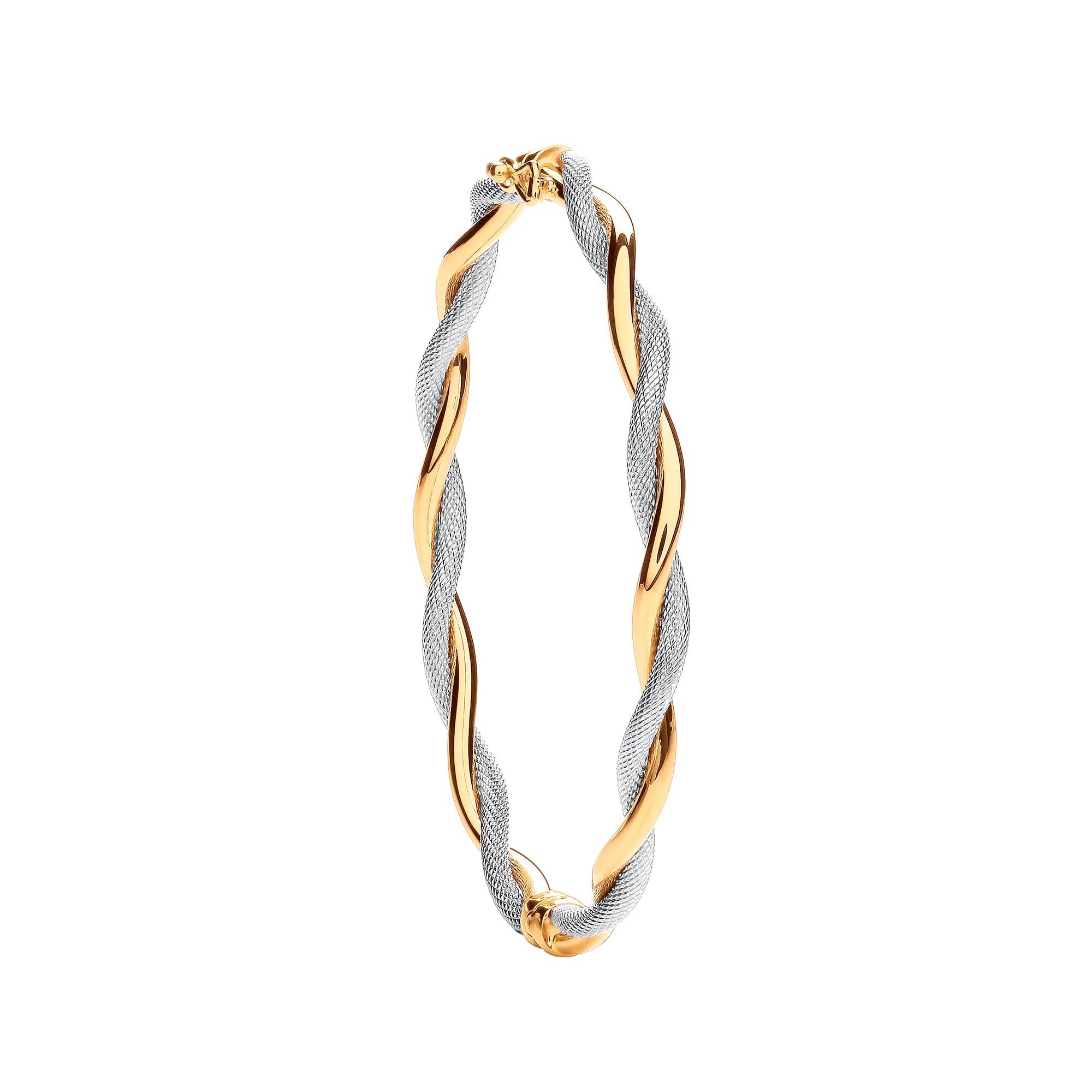 Y&W/G Twist Hollow Oval Bangle