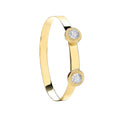 Y/G Round CZ Studs Expandable Baby Bangle