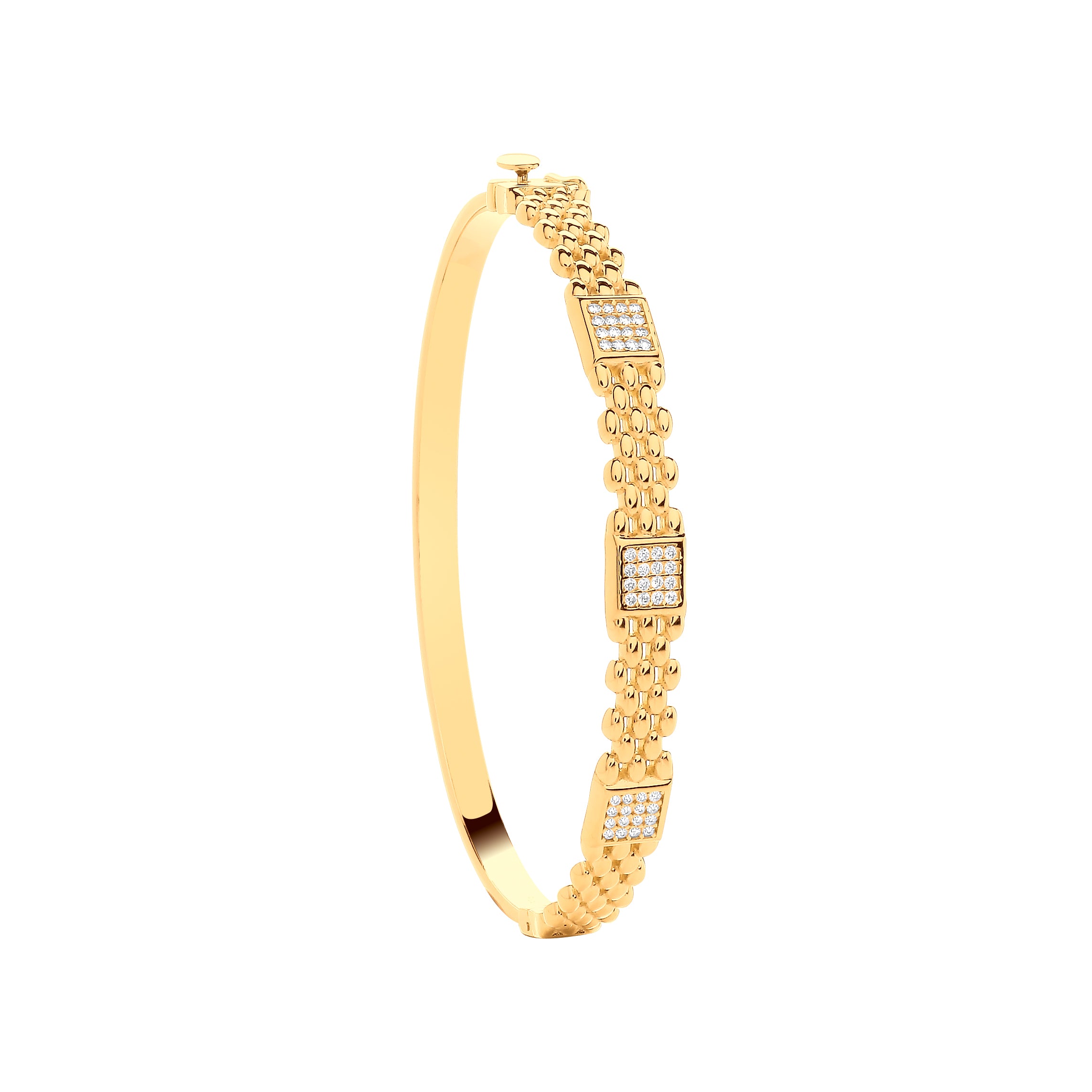 Y/G Panther Link CZ Ladies Bangle