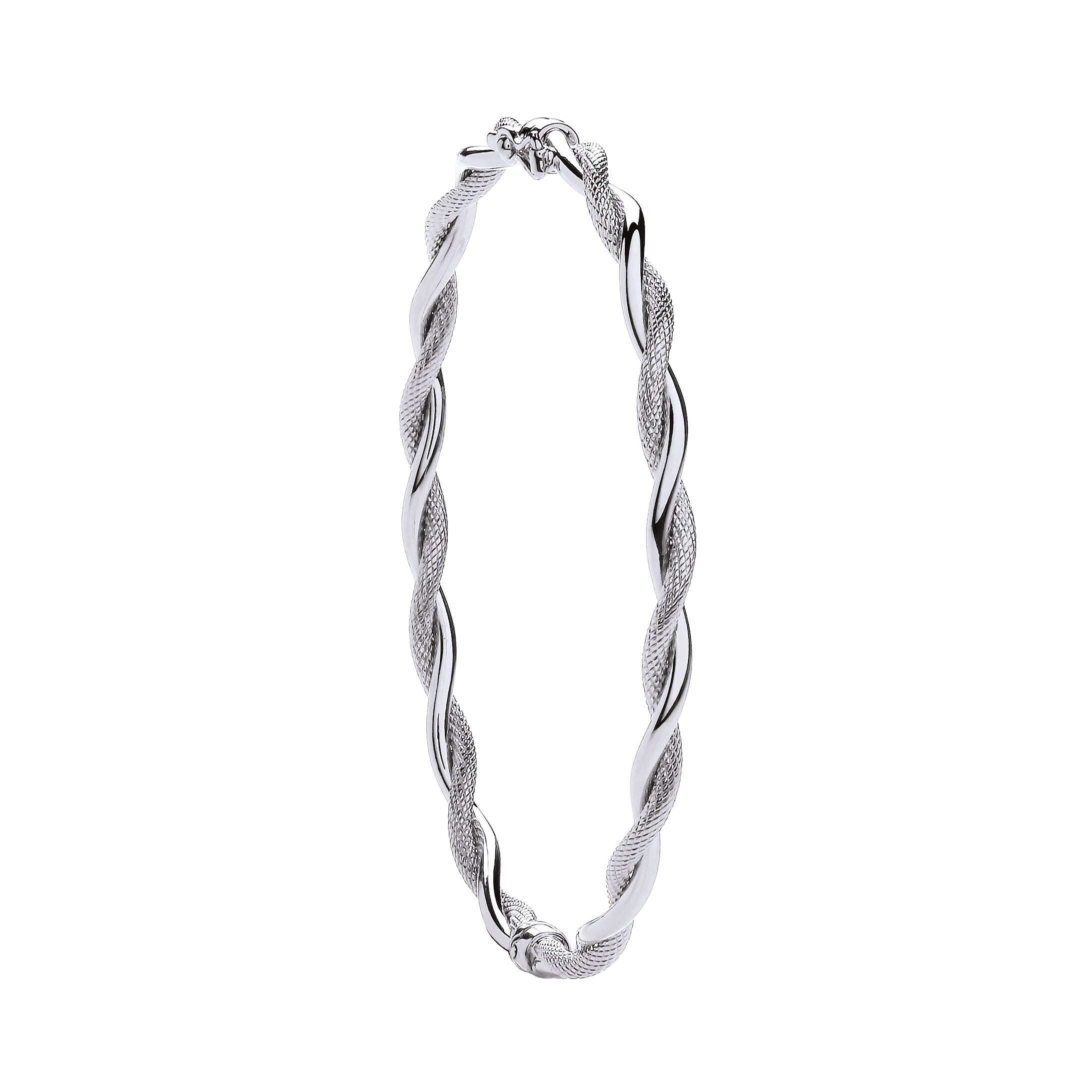 W/G Plain & D/C Twist Ladies Bangle