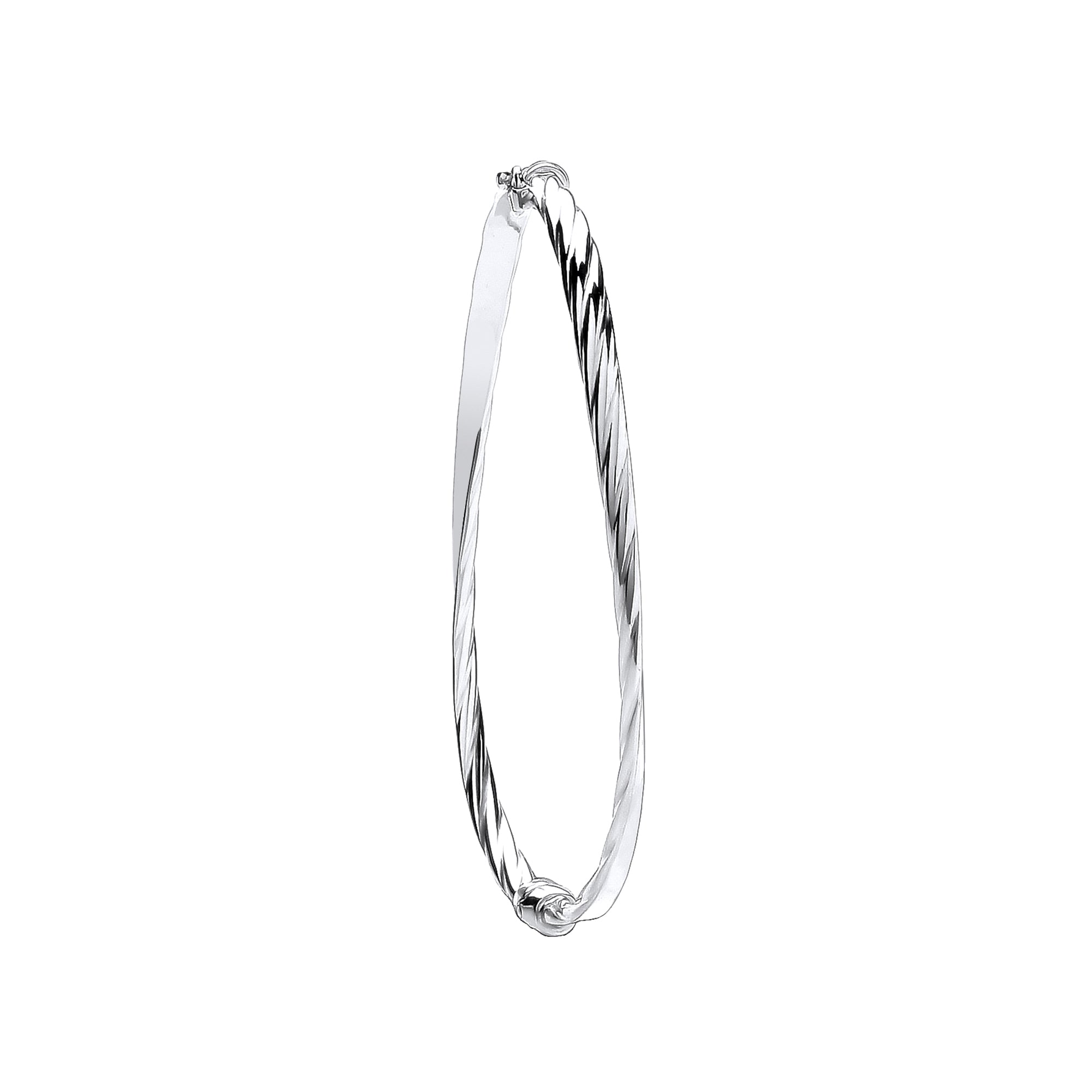 W/G Plain & Twisted 4mm Twist Bangle