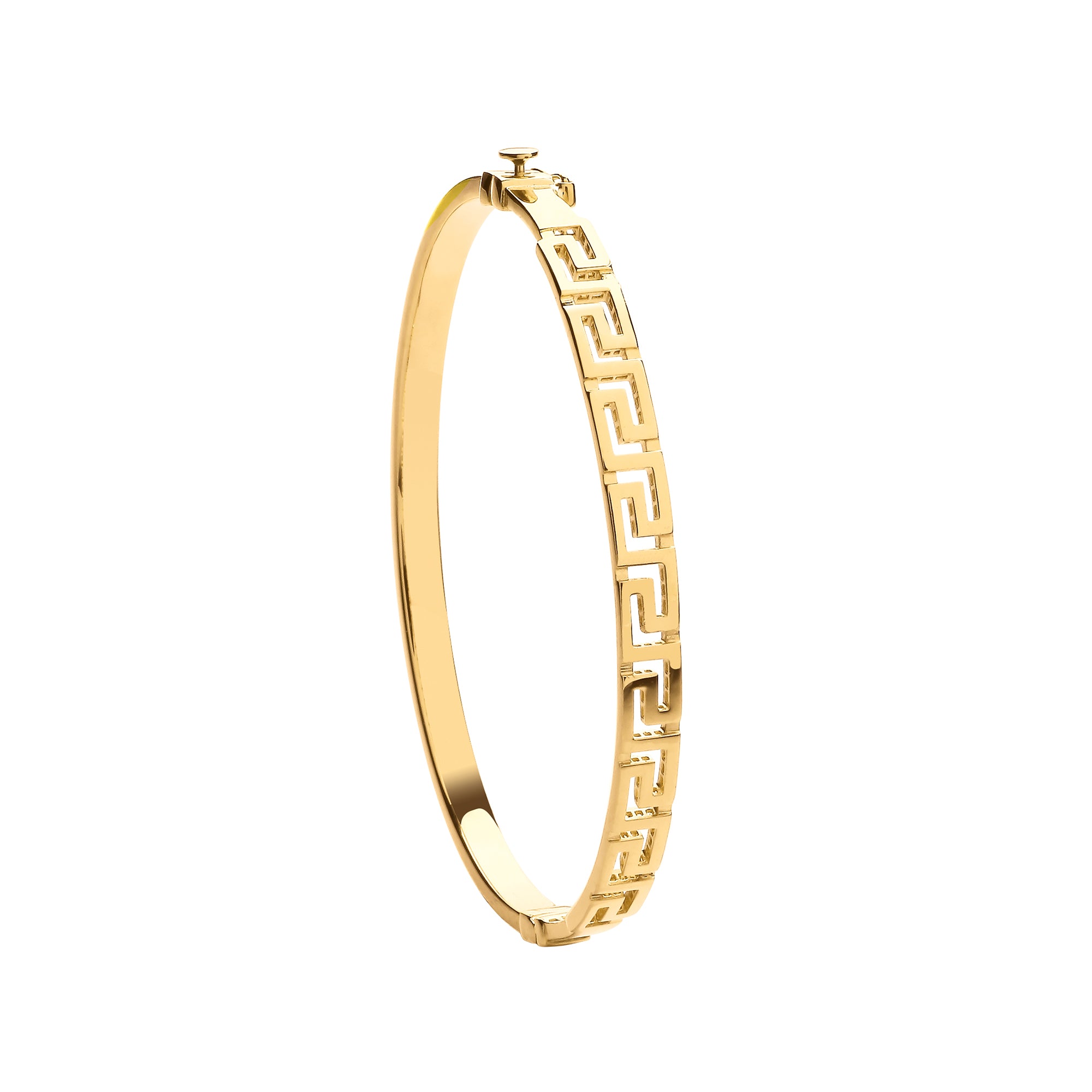 Y/G Greek Key Ladies Hollow Bangle