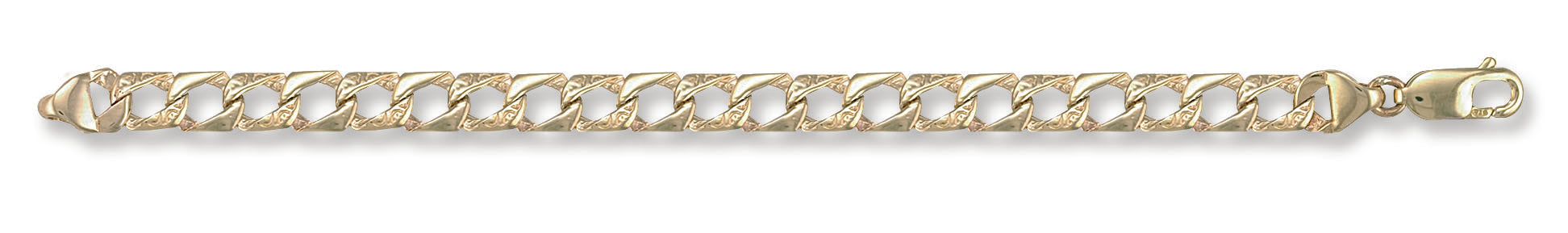 Y/G 7mm Plain & Bark Casted Curb Baby Bracelet