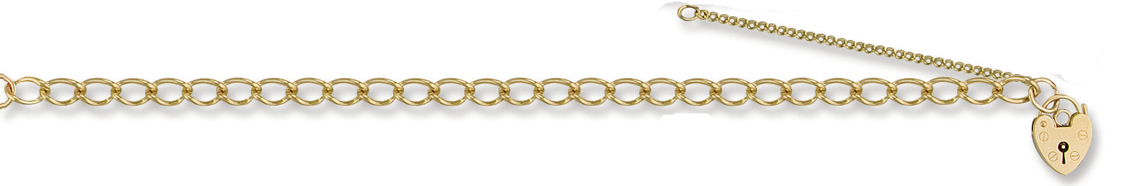 Y/G Open Curb & Padlock Charm Bracelet