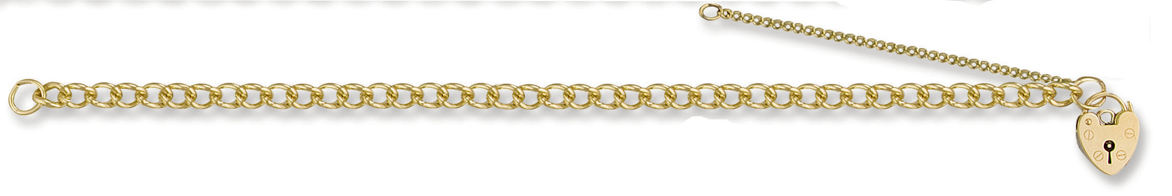 Y/G Open Curb & Padlock Charm Bracelet