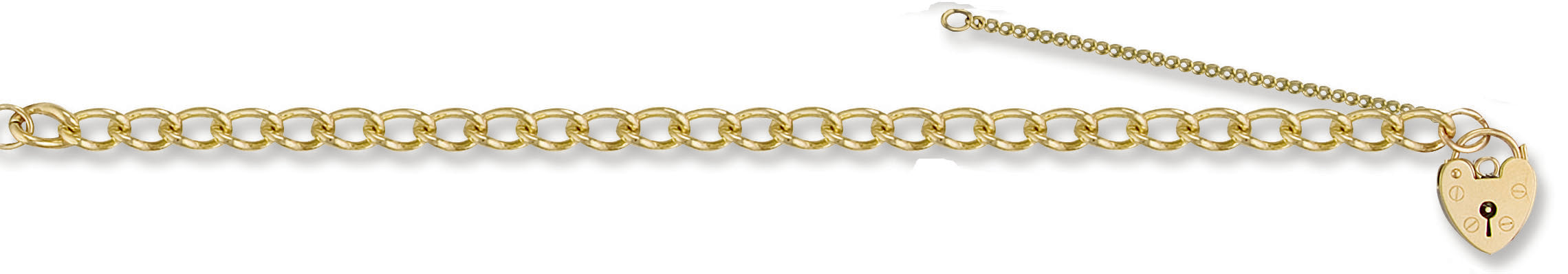 Y/G Open Curb & Padlock Charm Bracelet