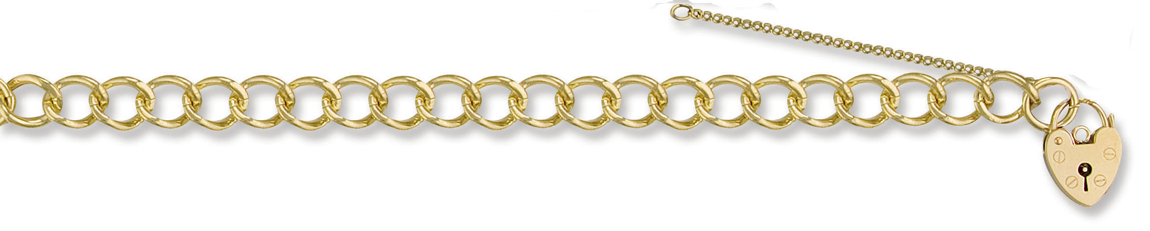 Y/G Open Curb & Padlock Charm Bracelet