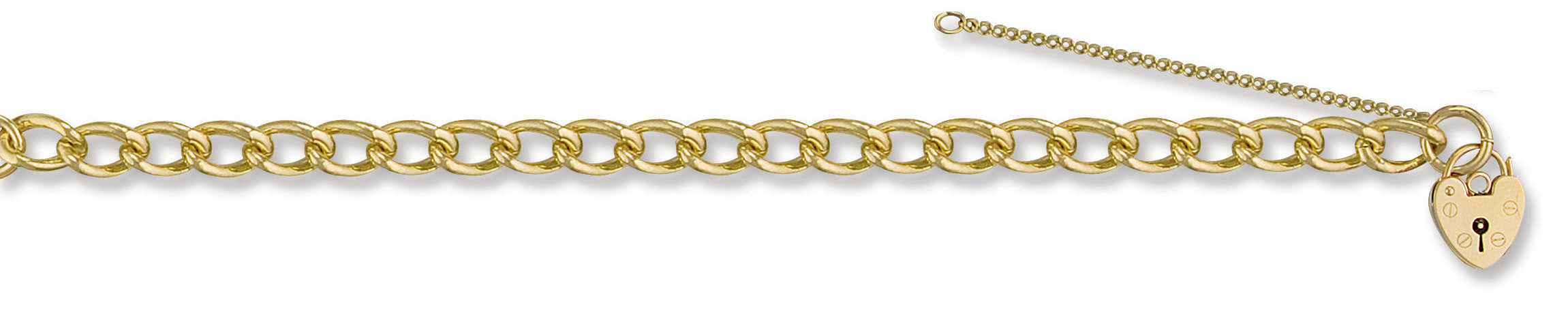 Y/G Open Curb & Padlock Charm Bracelet