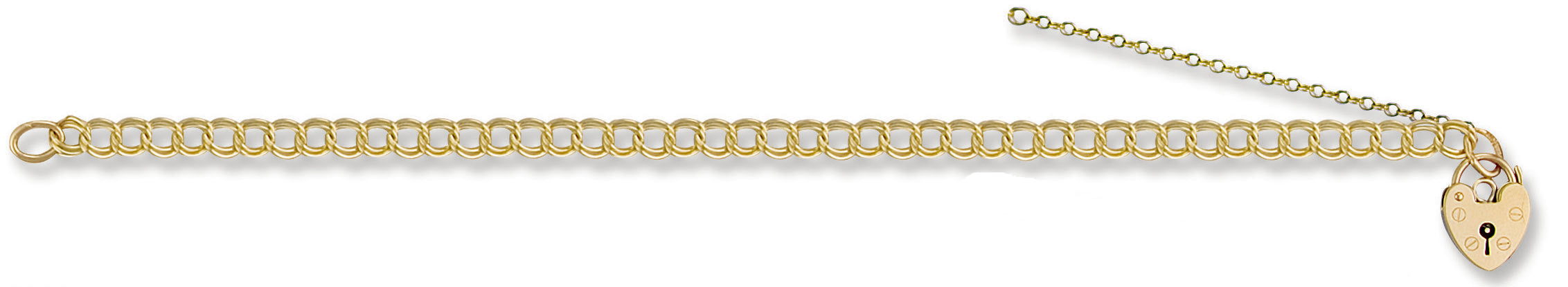 Y/G Double Link Curb & Padlock Charm Bracelet