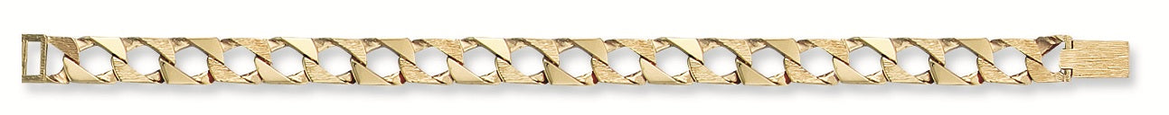 Y/G 8mm Plain & Bark Casted Curb Bracelet