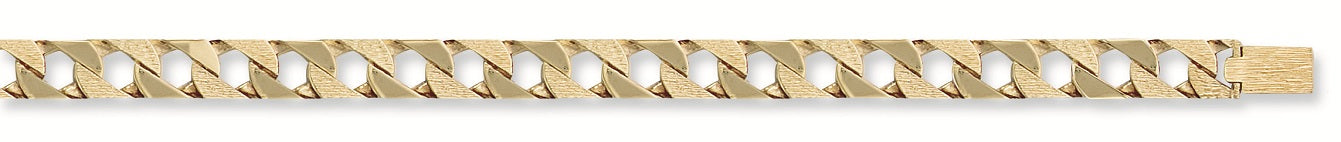 Y/G 12mm Plain & Bark Casted Curb Bracelet