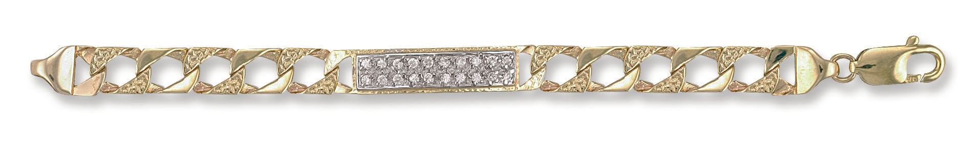 Y/G Casted Curb Baby Cz ID Bracelet