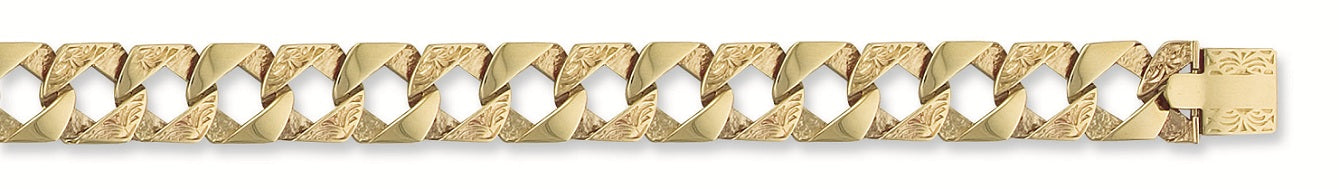 Y/G 15mm Plain & Patterned Casted Curb Bracelet