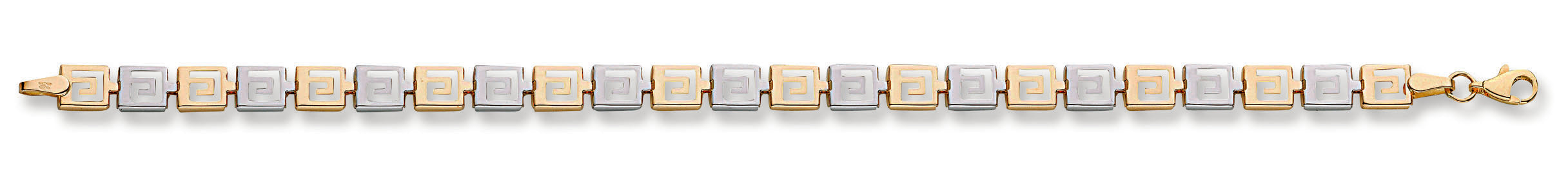 W & Y/G 6mm Greek Key Bracelet