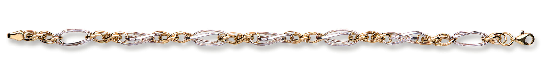 W & Y/G Fancy Oval Linked Bracelet