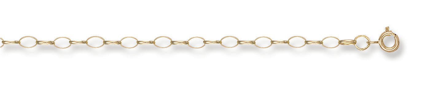 Y/G B 1/2 3.4mm Oval Belcher Chain