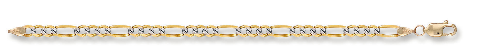 Y/G Rhodium Plated 3.7mm Figaro Chain