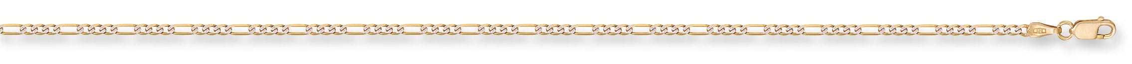 Y/G Rhodium Plated 2.5mm Figaro Chain