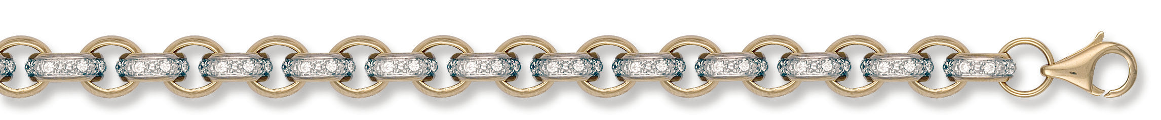 Y/G 10.0mm Plain & Cz Belcher Chain