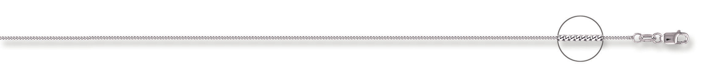 18ct W/G 1.0mm Traditional Classic Curb Chain