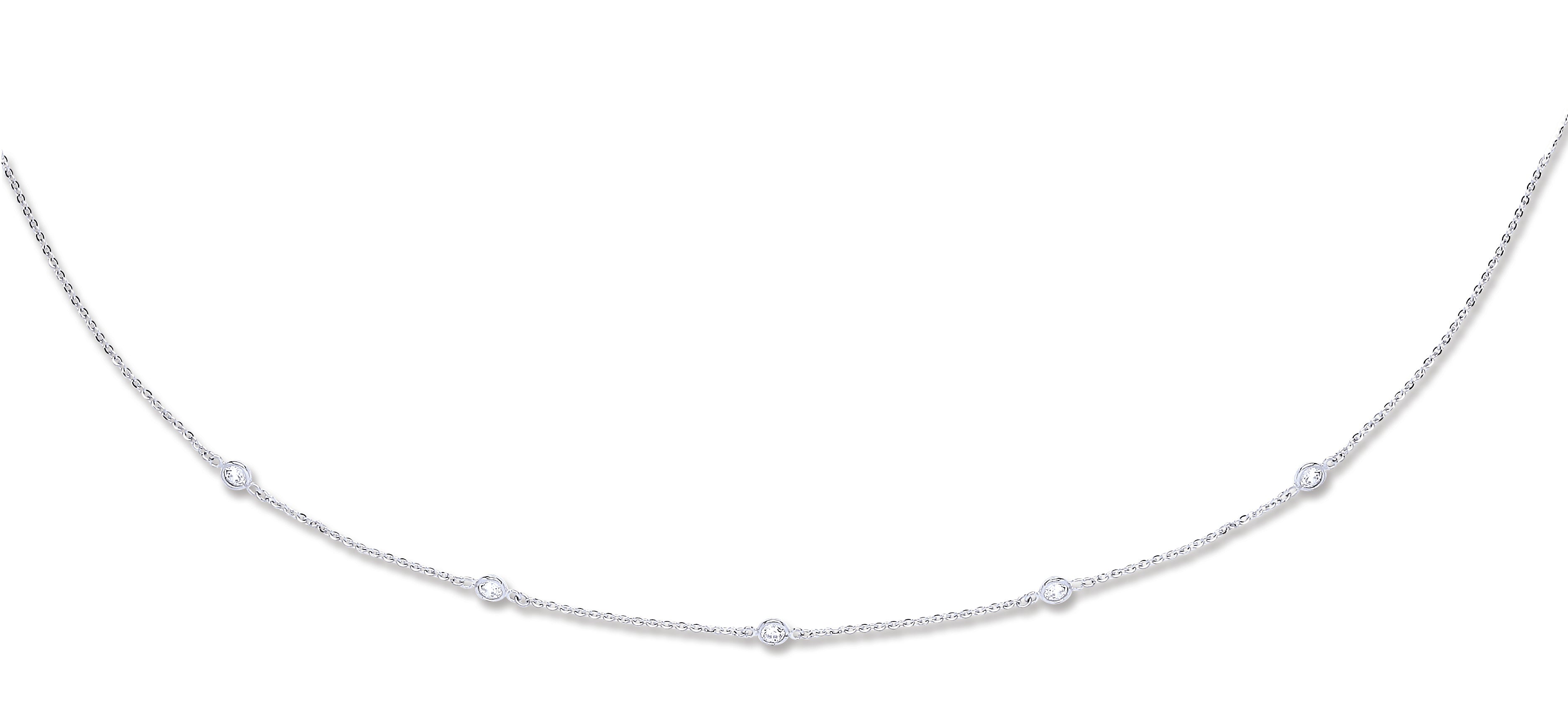 W/G Cz by the Yard Cz Bracelet & Necklace (07", 18" & 36")