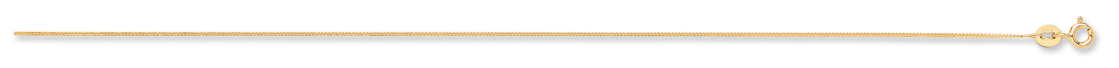 18ct Y/G 0.9mm Curb Chain