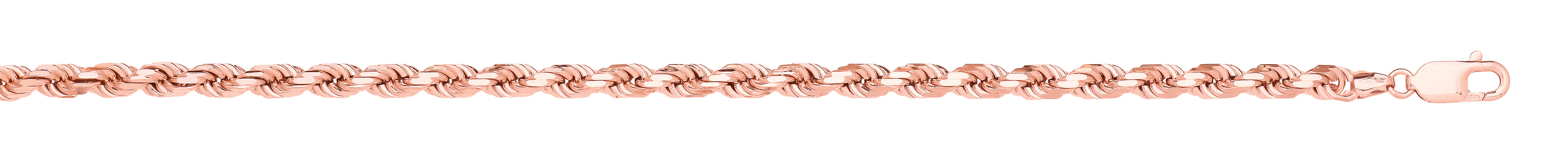 Rose Gold D/C 5.2mm Solid Rope Chain