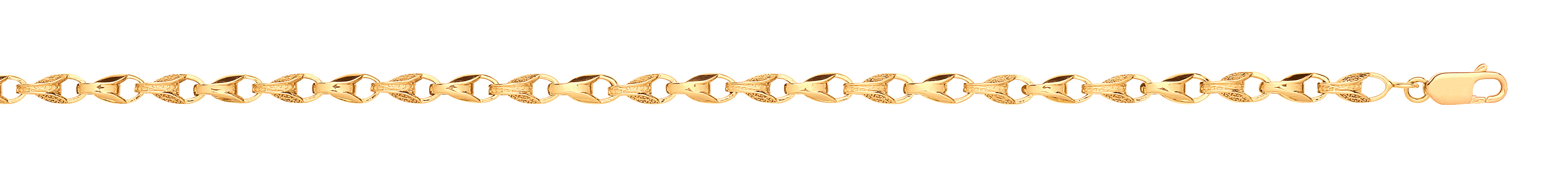 Y/G Plain and Engraved 5mm Tulip Chain